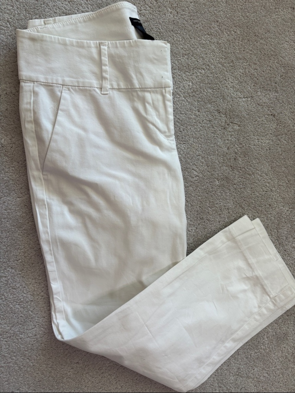 Ann Taylor White Women's Straight-Leg Trousers